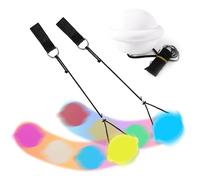 Riisoyu 2 LED Poi Palle da Giocoliere, Bolas Luminose Poi per Principianti e Professionisti Colori dell'arcobaleno Effetto Stroboscopico con Doppio Anello Regolabile Poi Ball Set Festival Musicali