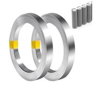 Riisoyu 2 Pcs Striscia Nichel, 0.15mm x 8mm x 10m Nastro Nichel Puro Piattina Nickel Placcato in Acciaio Nastro Nichel Accessori per Saldatura per Connettere Delle Batterie Spot Welding 18650