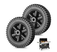 Riisoyu 2 pezzi di ricambio per ruote per barbecue, in plastica, per barbecue, per barbecue, per barbecue, per barbecue, per esterni, colore nero