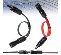 Riisoyu 2 pezzi Pannello Solare Cavo Piatto, 4mm² Cavi Solari MC4 30 cm Cavi Collegamento Piatto Solare Impermeabile Cavo PV per Pannelli Solari da Balcone per CavoFotovoltaico Impianto Solare