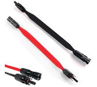 Riisoyu 2 pezzi Pannello Solare Cavo Piatto, 6mm² Cavi Solari MC4 35 cm Cavo Collegamento Piatto Solare Impermeabile cavo PV per Pannelli Solari da Balcone per Fotovoltaico Impianto Solare