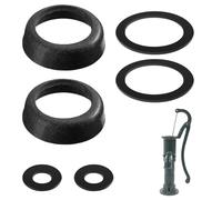 Riisoyu 2 Pezzi Set Guarnizioni in Pelle per Pompa Tipo 75 - Manicotti Pistone e Anelli di Tenuta per Pompe Manuali da Giardino, Kit Ricambi (Nero)