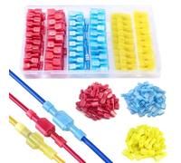 Riisoyu 200 Pezzi Connettori Elettrici Rapidi Kit, Terminali a Crimpare Nylon Di Connettori Femmina e Maschio Completamente Isolati Maschio e Femmina Vanga Nylon Quick Elettrico Crimpato Terminali