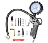 Riisoyu 3 in 1 Manometro Pressione Gomme, 220PSI Manometro per Pneumatici con 24 Accessori Alta Precisione Manometro Digitale Pistola Gonfiaggio Pneumatici per Auto Moto Camion