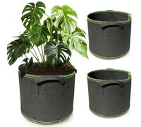 Riisoyu 3 Pezzi 20L Sacchi per Piante, Sacchetti per Coltivazione con Manico in Tessuto Non Tessuto Vasi Coltivazione Pomodori Patate Sacco Traspiranti Traspirante Radici Rinforzato Grow Bag Fragole