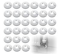 Riisoyu 30 Pezzi Rosoni Apribili Universali, 20mm Bianco Copri Tubi Termosifoni Rosette per Termosifone Copertura per Tubi Riscaldamento Rosette Termosifoni Accessori Termosifoni Copri termosifoni