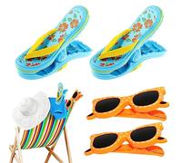 Riisoyu 4 pezzi Clip per Asciugamani da Spiaggia, Mollette per Asciugamani Antivento Mollette per Telo da Spiaggia Grande Mollette da Bucato per Sdraio e Sedie