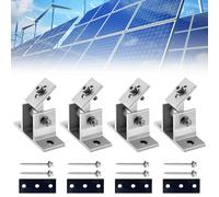 Riisoyu 4 Pezzi Staffa per Pannello Solare, Staffe per Pannelli Fotovoltaici Pannello Solare Regolabile da 0 a 60 Gradi Staffa in Lega di Alluminio per Pannello Solare per Tetti, Camper e Barche