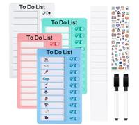 Riisoyu 4 Pezzi To Do List Checklist Board, Lista di Controllo Promemoria Lavoro con 10 Foglio Carta Bianca Sostituibile Tabelloni Riutilizzabile Lista Di per Bambini Adulti Casa Viaggi Pianificazione
