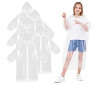 Riisoyu 5 Pezzi Impermeabile per Bambini, Poncho Antipioggia Usa e Getta con Cappuccio Coulisse Unisex Cappotto da Pioggia Mantella Antipioggia Mantella Antipioggia Trekking Portatile per Campeggio