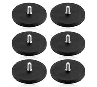 Riisoyu 6 pezzi Magneti al Neodimio Gommati, Gommati Ganci Magnetici Ø 43 mm con Filettatura Filo Esterno M6 Magneti Rotondi con Filettatura per Viti, Occhielli o Ganci