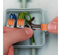 Riisoyu 70 Pezzi Connettori Elettrici Rapidi con Polo, Connettori a Filo Compatti Morsetti Elettrici Rapidi Connettori Elettrici con Leva di Comando 3 Poli Connettore a Leva Assortimento