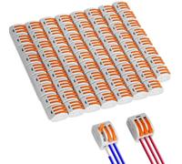 Riisoyu 70 Pezzi Connettori Elettrici Rapidi con Polo, Connettori a Filo Compatti Morsetti Elettrici Rapidi Connettori Elettrici con Leva di Comando 3 Poli Connettore a Leva Assortimento