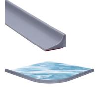 Riisoyu Barriera Doccia Ferma Acqua, 1.5M Striscia Protettiva per Doccia Pieghevole Guarnizioni Box Doccia Vasca Autoadesiva Silicone Doccia Barriera Adatta per Angoli, Lavello, Cucina, Grigio