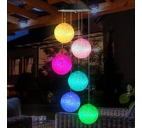 Riisoyu Campanelli Eolici Solare, LED Energia Solare Campanella con 6 Luci LED Cambiano Colore Campana a Vento Luce Impermeabile Decorazioni Giardino per Esterno Interni Casa Giardino Cortile Feste