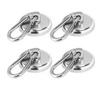 Riisoyu Gancio magnetico extra forte, 4 pezzi Magnete al Neodimio con Moschettone Calamite Potenti Ganci girevole a 360° Ganci Magnetici Extra Forti per cucina, armadietti, campeggio, garage, ufficio