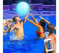 Riisoyu Giocattolo a LED per pallanuoto, IP68 Palline Luminose Che Si Illuminano al Buio con Telecomando a infrarossi 16 Colori 4 modalità Luminose Palloni da Spiaggia per Feste in Spiaggia