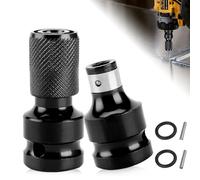 Riisoyu Impact Wrench Bit Adapter 2 Pack, 1/2 A 1/4 di Pollice da Bit Holder Socket Adattatore Multifunzione Bussole Robusto Percussione Bit Adapter per Avvitatore per Chiavi Elettriche E Cricchetti