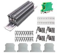 Riisoyu Kit di Morsettiere Su Guida DIN, Kit Terminali Passanti Morsettiere Classe Universale Morsettiere a Crimpare Kit di Blocco per il Collegamento e la Conversione dei Circuiti