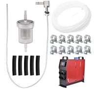 Riisoyu Kit Tubo Benzina, Tubazioni di Livello Lungo con 1 Tubo del Carburante 1 Filtro Olio 2 Tubi di Collegamento 6 Fascette Stringitubo Linea Gas Carburante per Riscaldatori Eberspacher Webasto