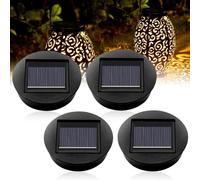 Riisoyu Luci Solari di Ricambio Top, Set di 4 Lanterna Solare LED Luce di Ricambio Top IP65 Impermeabile Ricambio per luci solari per lanterne a sospensione da esterni da te luci solari decorazione