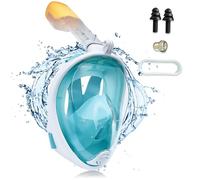 Riisoyu Maschera Snorkeling Bambini, Maschera Subacquea con Visuale Panoramica 180° Design Anti-Appannamento Anti-Infiltrazioni con Supporto di Action Cam per Il Nuoto e Le Immersioni, Verde