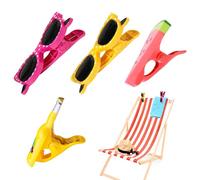 Riisoyu Mollette per Asciugamani da Spiaggia, 4 pezzi Mollette per bucato Inplastica Antivento Asciugamani Portatili clip Estive per Telo Mare per Vestiti, Trapunte, Coperte e Sedie da Piscina