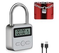 Riisoyu Smart Time Lock, Lucchetto Smart con LCD Display Ricaricabile USB Blocco Tempo Massimo 99 Ore Timer in Metallo Lucchetto per Evitare Cattive Abitudini