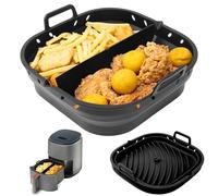 Riisoyu Stampo in silicone per friggitrici ad aria calda, Airfryer Accessori Friggitrice da forno con divisori per friggitrice ad aria calda COSORI 5.5L XXL/Ninja Speedi 5.7L Cecotec/Tefal