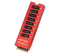 RIITOP Adattatore M.2 a SATA [8 porte], scheda M2 NVMe a SATA 3.0 con alloggiamento in alluminio per SSD/NAS fino a 6 Gbps