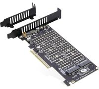 RIITOP Scheda adattatore Dual NVMe a PCIe X8 X16, 2 x 32 Gbps Full Speed, M Key M.2 SSD a PCIE 3.0 4.0 X8 X16 Reader (PCIE Bifurcation)