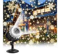 RIJPEX Proiettore di luci a LED per nevicate, Lampada per proiettore Rotante a Forma di Fiocco di Neve di Natale, Neve Bianca Impermeabile IP65 per Illuminazione di Decorazioni per Interni ed Esterni