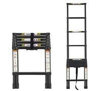 RIKADE Telescoping Ladder 6.5FT & Attic Ladder, Heavy Duty Aluminum with Non-Slip Feet, 330lb Capacity for RV, Attic, Roof & Multi-Surface Use