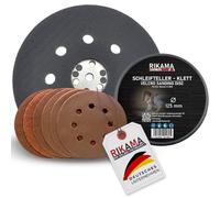 RIKAMA Piatto abrasivo Ø 125 mm | adatto per Bosch/Skil | forato | per levigatrice orbitale | Piatto lucidante | Piatto in | Professionale (Disco abrasivo con 10 fogli in mix)
