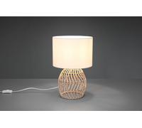RIKE LAMPADA DA TAVOLO IN RATTAN EFFETTO NATURALE CON PARALUME BIANCO H. 38CM 1 LUCE ATTACCO E27