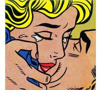Rikin Liuff bacio di roy lichtenstein poster arte murale astratta roy lichtenstein stampe moderna pop tela di canapa per la decorazione della pittura domestica 50x50cm senza cornice