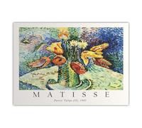 Rikin Liuff Famoso Henri Matisse Wall Art《Pappagallo Tulipani》Poster Henri Matisse Stampe Astratto Tela Pittura Mostra Immagine per Home Decor 60x90cm Senza Cornice