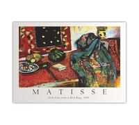 Rikin Liuff Famoso Henri Matisse Wall Art《Tappeto rosso》Poster Henri Matisse Stampe Pittura su tela astratta Mostra Immagine per la decorazione domestica 60x90cm senza cornice