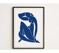 Rikin Liuff Henri Matisse Stampe Blu Donna Arte Della Parete Henri Matisse Poster Moda Pittura Moderna Su Tela Immagine Per La Decorazione Della Parete Del Bagno 40x55cm Senza Cornice