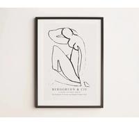 Rikin Liuff Henri Matisse Stampe Body Sketch Wall Art Henri Matisse Poster Moda Pittura Moderna Su Tela di Canapa per la decorazione della parete del bagno 40x55cm senza cornice