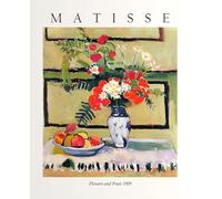 Rikin Liuff Henri Matisse Stampe Fiori e Frutti Arte Della Parete Henri Matisse Poster Moda Pittura Retro Tela Immagine per Arredo Bagno 40x55cm senza cornice