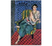 Rikin Liuff Henri Matisse Wall Art Henri Matisse Poster (donna seduta su una sedia) Pittura su tela Stampe retrò e immagine per la decorazione domestica 50x75cmx1 senza cornice