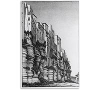 Rikin Liuff M.C. Escher《Tropea Calabria 》Poster su Tela M.C. Escher Wall Art Quadro su Tela per Home Wall Decor 40x65cm Senza Cornice