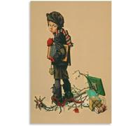 Rikin Liuff ragazzo sulla banderuola di norman rockwell poster e stampe norman rockwell parete arte pittura vintage tela per la decorazione domestica immagine 50x75cmx1 senza cornice