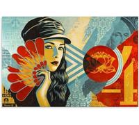 Rikin Liuff Shepard Fairey FAN THE FLAMES Poster Fashion Canvas Painting Pop Modern Wall Art Shepard Fairey per decorazioni fotografiche 40x60cm senza cornice