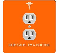 Rikki Knight 1913 Outlet Keep Calm I'm a Doctor - Piastra di scarico con design arancione