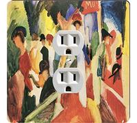 Rikki Knight 3173 Outlet August Macke Art Hat Shop On The Promenade Design Outlet Plate