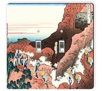 Rikki Knight 3220 Doppio Toggle Katsushika Hokusai Art Climbing On Monte Fuji Design Light Switch Plate