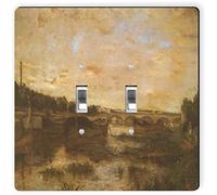 Rikki Knight 3464 Doppio Toggle Berthe Morisot Art La Senna sotto il Pont D'lena Design Piastra Interruttore Luce