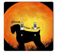 Rikki Knight 8456 Doppio Toggle Nero Russian Terrier Dog Silhouette By Moon Design Piastra Interruttore Luce